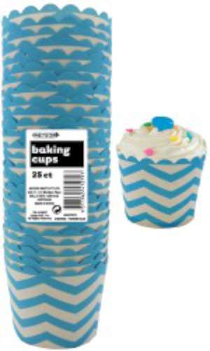 Baking Cups - Chevron Light Blue - Click Image to Close